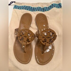 Tory Burch Miller Sandal Patent Tan Size 8